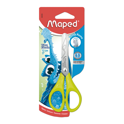 Tijera Maped Escolar Punta Roma Essentials 13cm 3Col Dif Pz