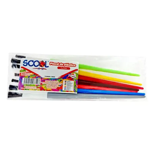 Pincel Eco Plastico Scool Surtido BL7