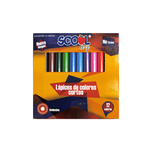 Colores Scool Redondos Cortos Cj12