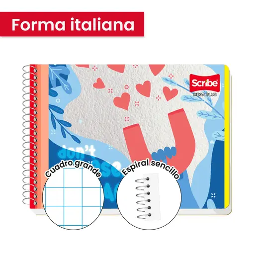 Cuaderno Scribe Esp Italiano Mega Plus C7 100h