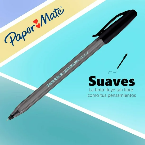 Bolígrafos Paper Mate Kilométrico Fino Negro Cj12