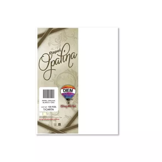 Papel Opalina Diem Color Blanco Tamaño Carta