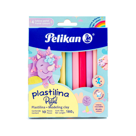 Plastilina en Barras Pelikan Surtido Pastel CJ10