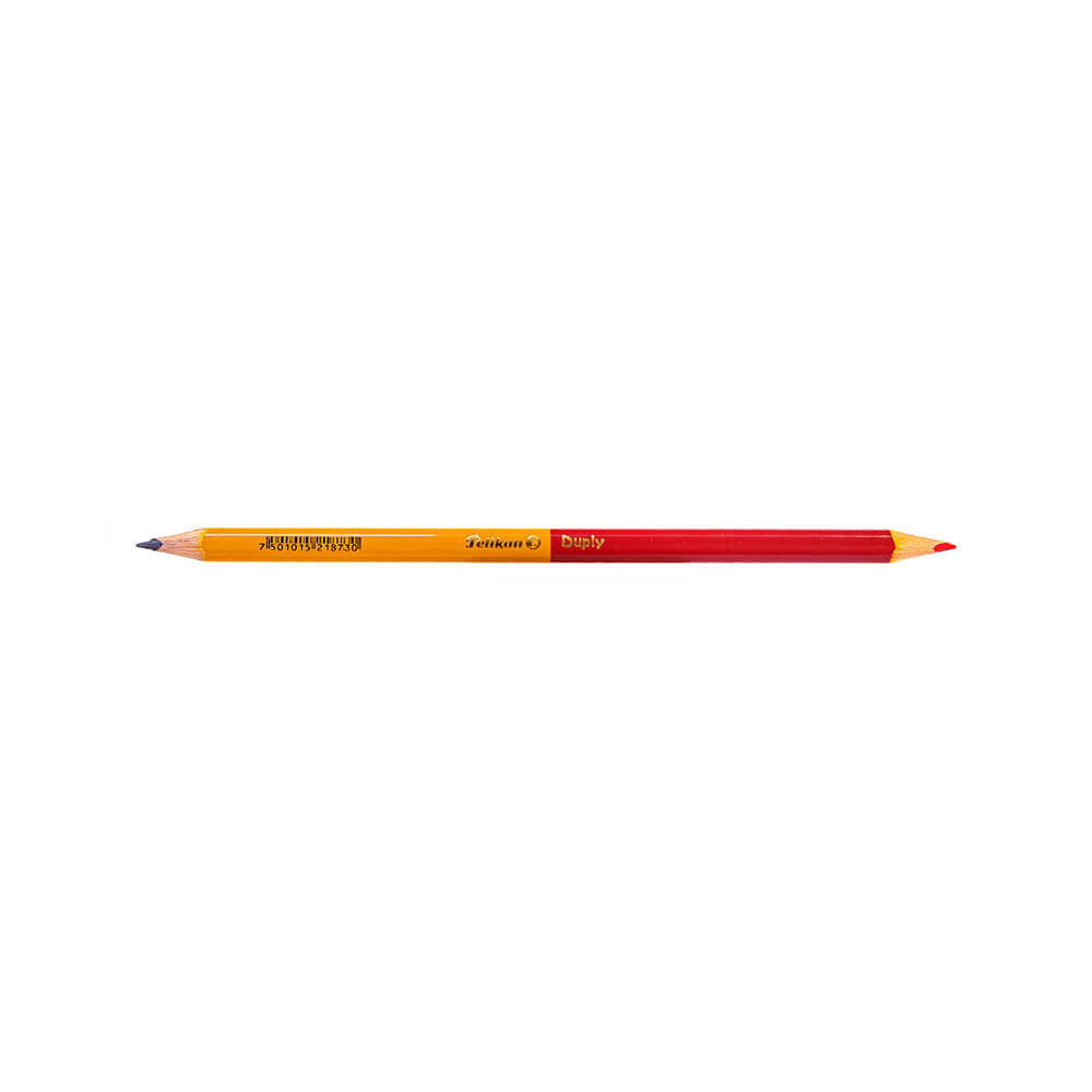 Lápiz Grafito Pelikan DUO Triangular 2HB y Color Rojo