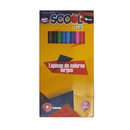 Colores Scool Redondos Largos Cj12