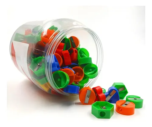 Sacapuntas Scool Plastico Economico Colores Surtidos