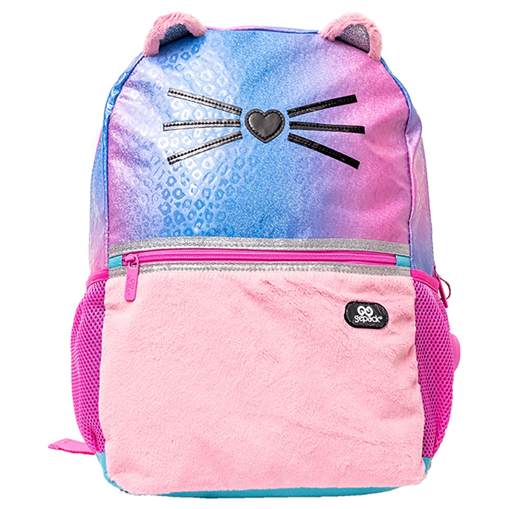 Mochila Gepack Gato Azul Con Rosa