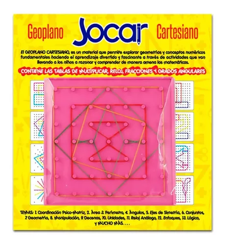 Geoplano Jocar Plastico 14x14cm Pz