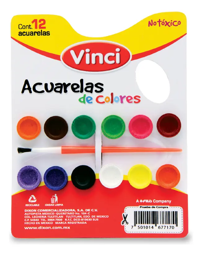 Acuarela Vinci Paleta Con 12 Pastillas Pz