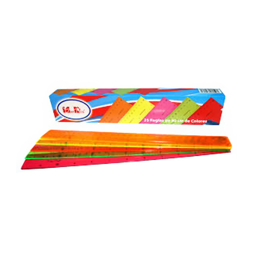 Regla Marros M.R.510 Plastico 30cm 5 Colores Diferentes